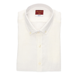 CHEMISE BLANCHE EN LIN À COL BOUTONNÉ