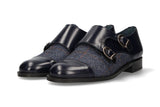 Two Buckles Antik Blue-Blue Herringbone Tuft