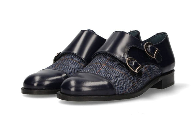 Two Buckles Antik Blue-Blue Herringbone Tuft