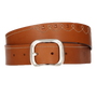 CINTURON PESPUNTE FLOR CUERO