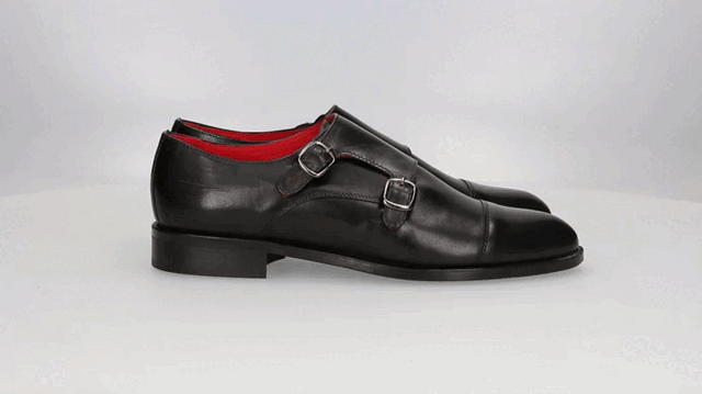 Zapato Doble Hebilla Negro