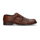 HAUT EN CUIR GRAVÉ COGNAC AVEC BOUCLE