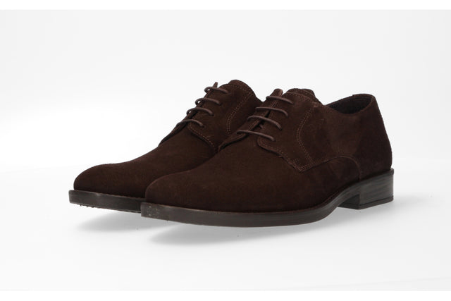 Plain brown suede blucher