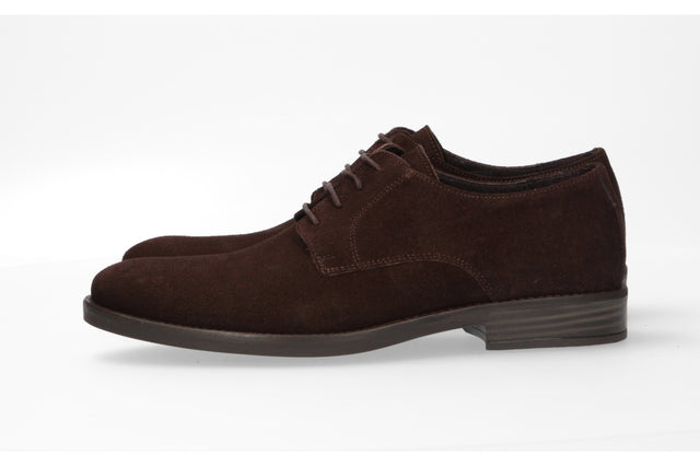 Plain brown suede blucher