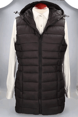 CHALECO ACOLCHADO LARGO NEGRO