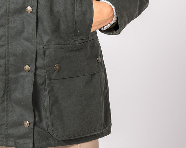 Chaqueta Encerada clásica verde