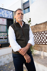 Gilet polaire vert à chevrons