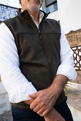 Gilet polaire vert à chevrons