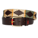 BROWN BELT WITH BEIGE-TAN-GREEN EMBROIDERY