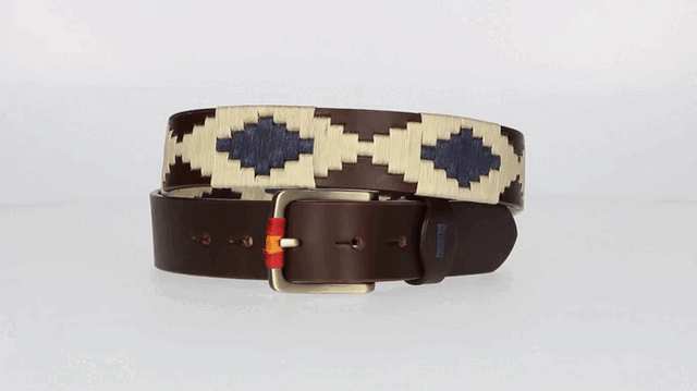 CINT. MARRON BORDADO BEIGE-MARRON