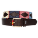 CINT. MARRON BORDADO BEIGE-AZUL-ROSA