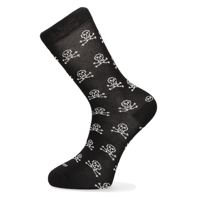 CHAUSSETTE À MOTIF DE TÊTE DE MORT NOIRE