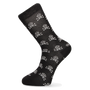 CHAUSSETTE À MOTIF DE TÊTE DE MORT NOIRE