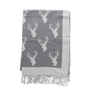 GREY SCARF WITH DEER PRINT