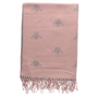 Écharpe rose et grise à motif abeille