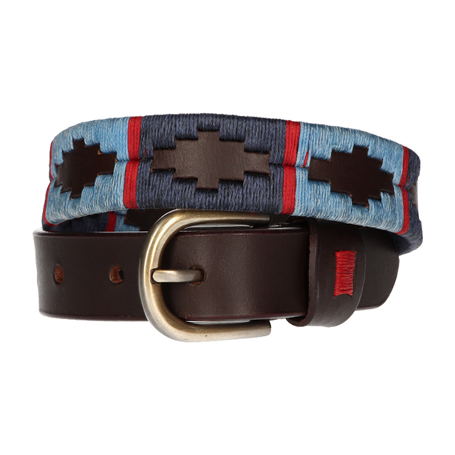 BOY'S EMBROIDERED LIGHT BLUE-BLUE-RED BELT