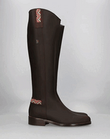 Bota Hípica Cremallera Castaña Cinta Étnica Valverde del Camino