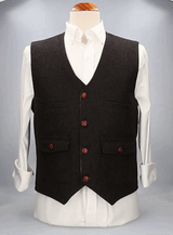 Évora Herringbone Vest Dark Brown