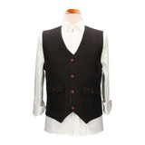 Évora Herringbone Vest Dark Brown