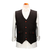 Évora Herringbone Vest Dark Brown