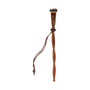 BRAIDED WHIP WITH TURNED WOODEN HANDLE