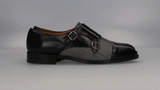 Black Double Buckle Spike Shoe