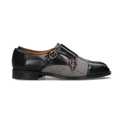 Chaussure à crampons noire à double boucle