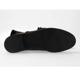 Deux boucles bleu antique à chevrons bleus