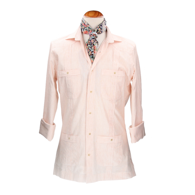 CUBAN SHIRT WITH RED STRIPES