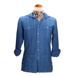 CHEMISE CUBAINE MARINE
