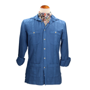 CHEMISE CUBAINE MARINE