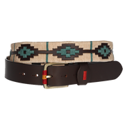 CINT. ARG. BEIGE AD. AZUL TURQUESA