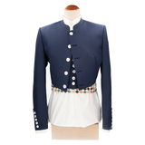 Veste et gilet à chevrons bleus