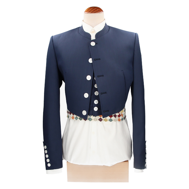 Veste et gilet à chevrons bleus