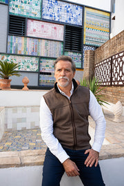 Gilet polaire à chevrons Camel