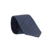 CRAVATE BLEUE À POIS ORANGE