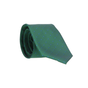 GREEN TIE WITH BLUE POLKA DOTS