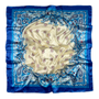 BLUE CASHMERE SCARF COMBI BEIGE