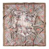 Écharpe ornementale en cachemire camel