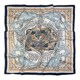 Pañuelo Combinado Azul-Camel