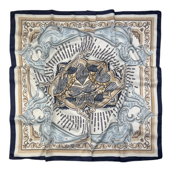 Pañuelo Combinado Azul-Camel