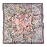 Écharpe ornementale en cachemire taupe