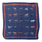 Foulard en soie Ornement de cheval des fonds marins