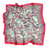 ÉCHARPE EN CACHEMIRE ROUGE SUR FOND BEIGE