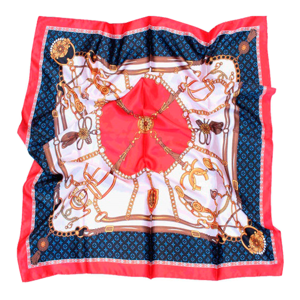 Pañuelo Adornos Marino/Rojo