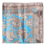 Beige Cashmere Scarf Turquoise Background