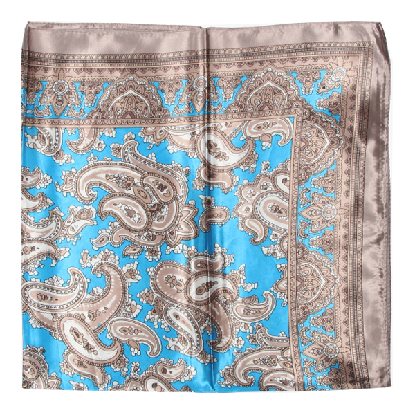 Beige Cashmere Scarf Turquoise Background