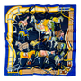 PAÑUELO AZUL CON ADORNO DE CABALLOS