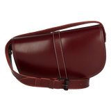 SAC BANANE EN CUIR AVEC BANDE CERISE