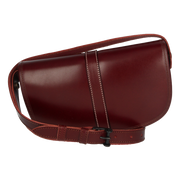 SAC BANANE EN CUIR AVEC BANDE CERISE